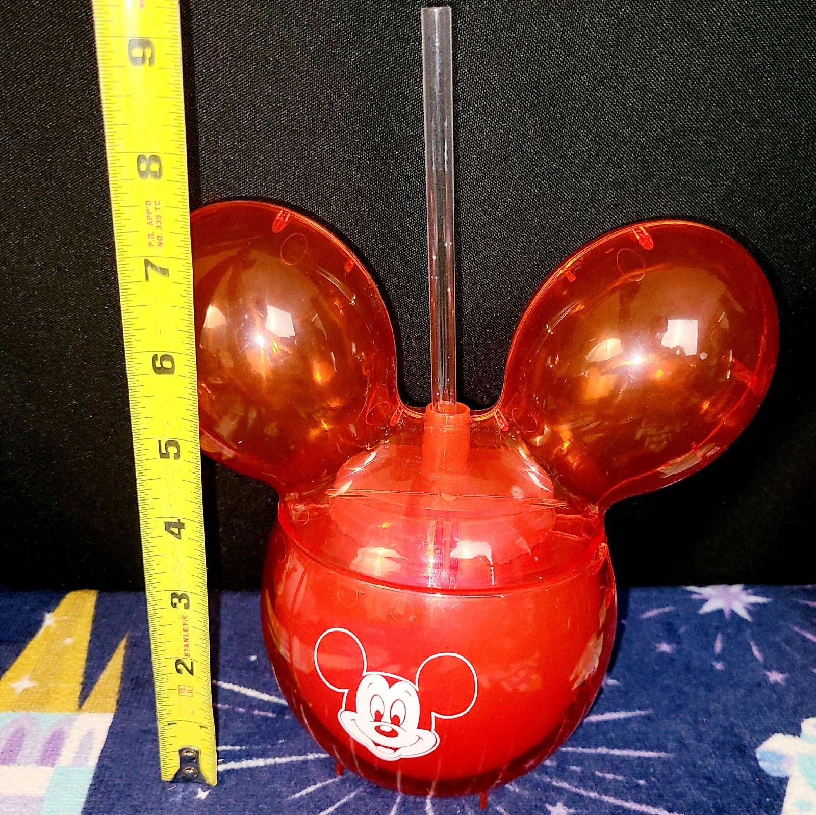 New Disney Parks Exclusive Mickey Mouse Red Balloon Ears Sipper Cup With Straw