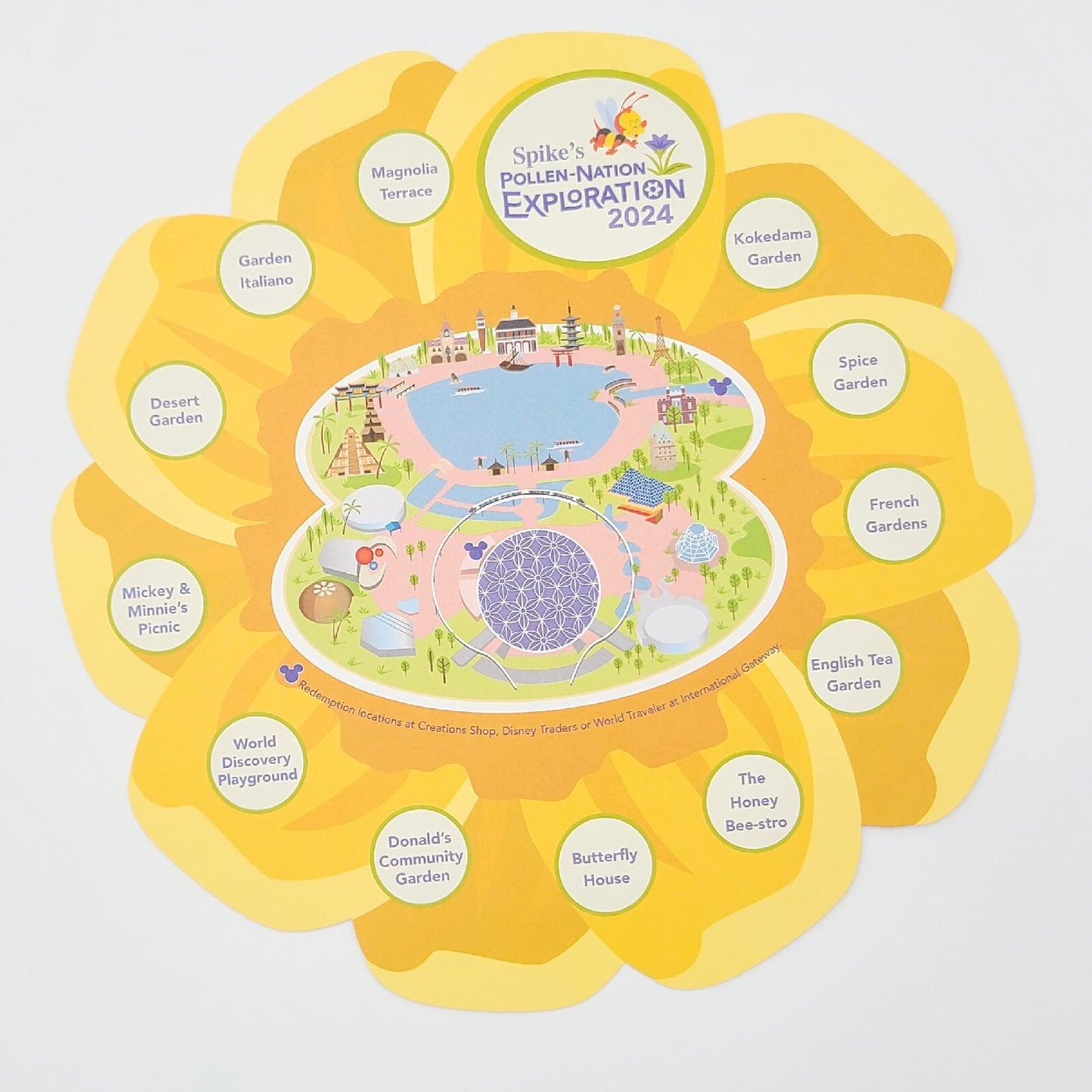 2024 Disney EPCOT Flower & Garden Spike's Pollen Nation Scavenger Map & Stickers