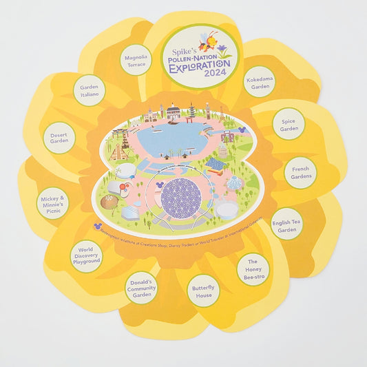 2024 Disney EPCOT Flower & Garden Spike's Pollen Nation Scavenger Map & Stickers