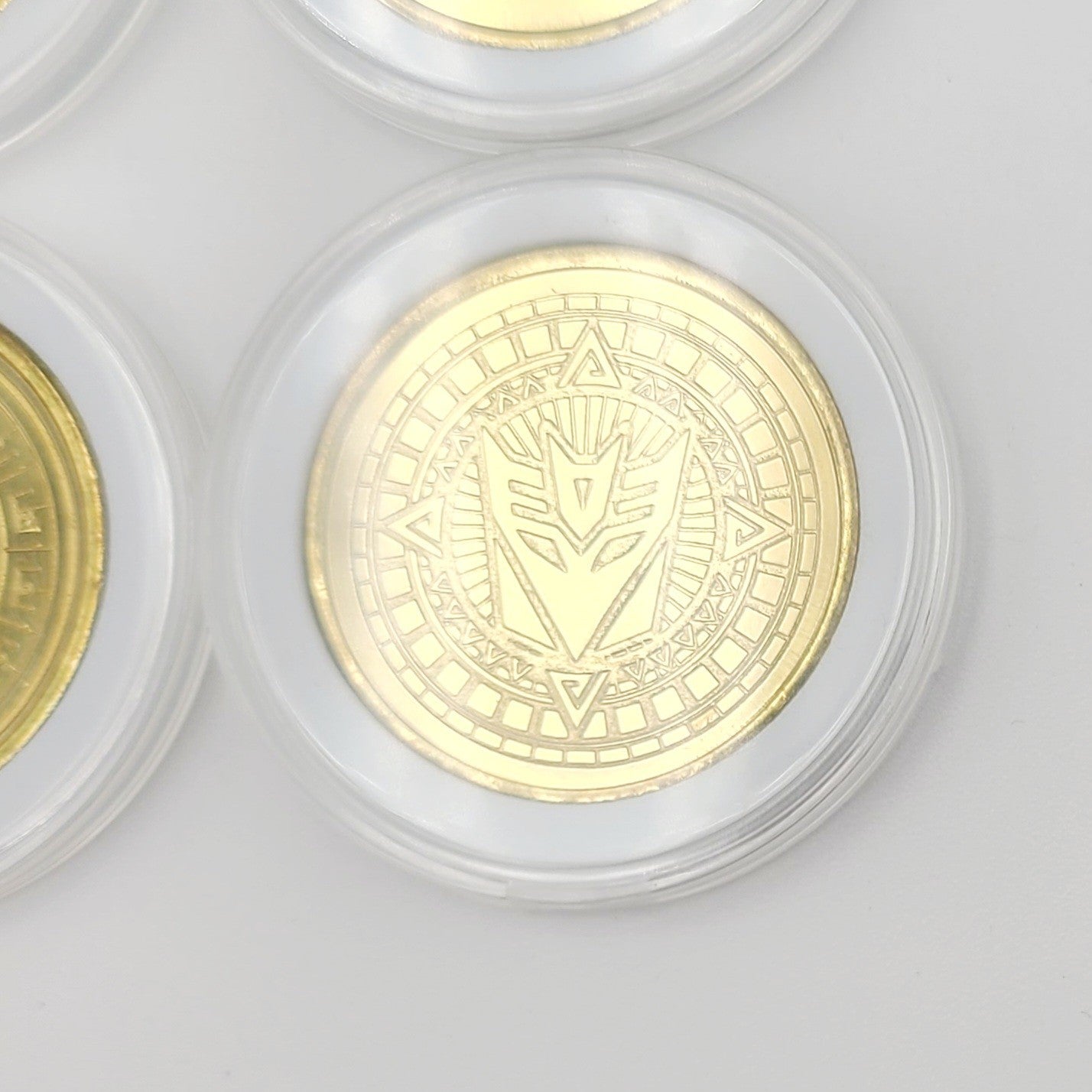 Set Of 4 Transformers Coin Medallion Bumblebee Optimus Prime Universal Studios