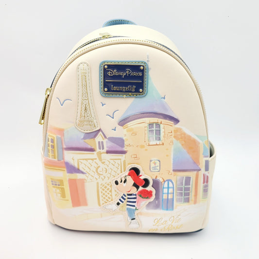 NEW Disney Parks EPCOT France Minnie Mouse La Vie En Rose Loungefly Backpack