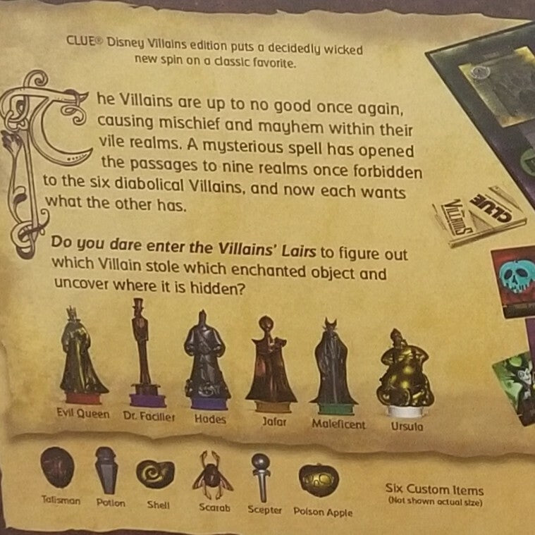 Disney Parks Disney Villains Theme Park Edition CLUE Classic Mystery Game Ursula