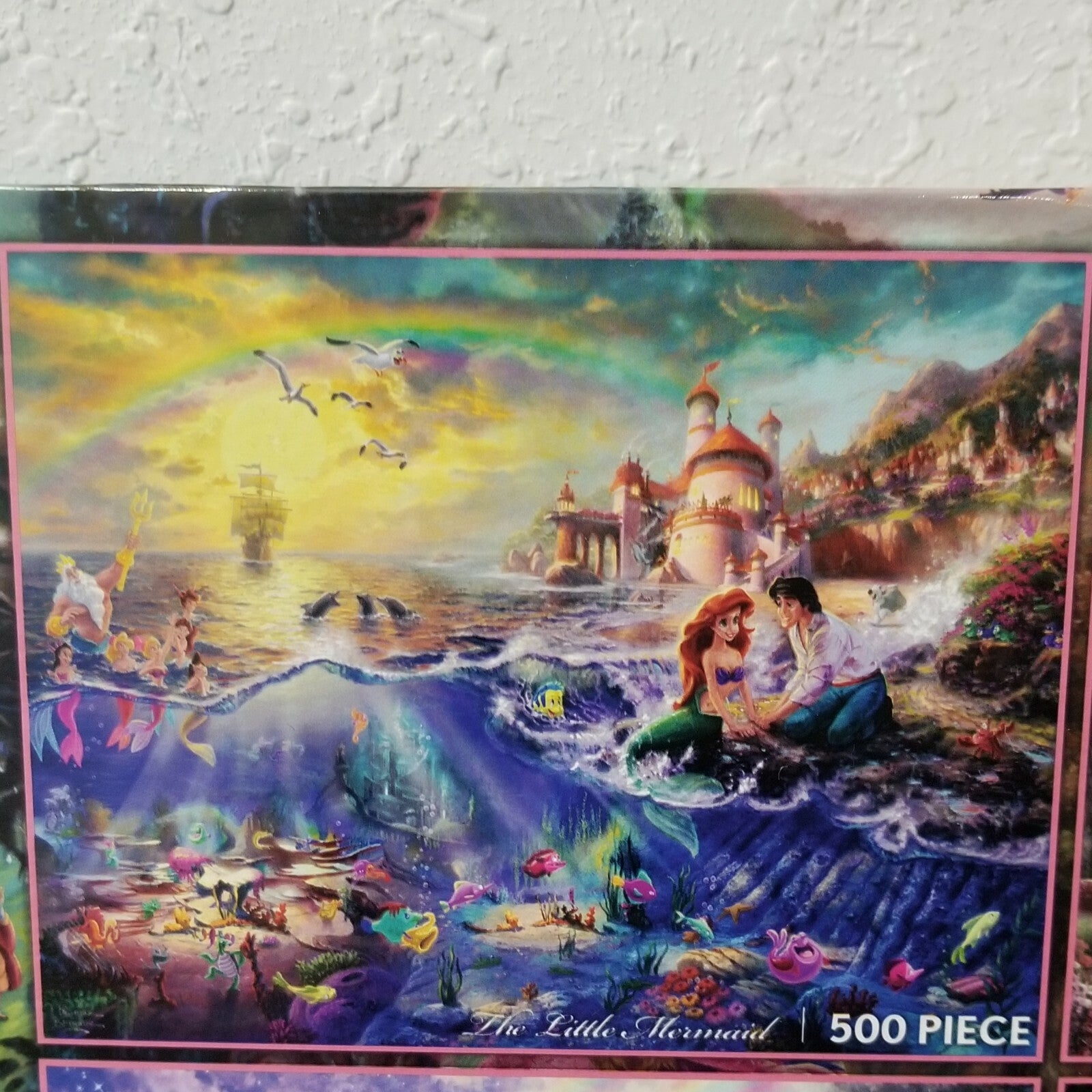 4-In-1 Disney Parks Thomas Kinkade Four Puzzles Cinderella, Snow, Ariel, Aurora