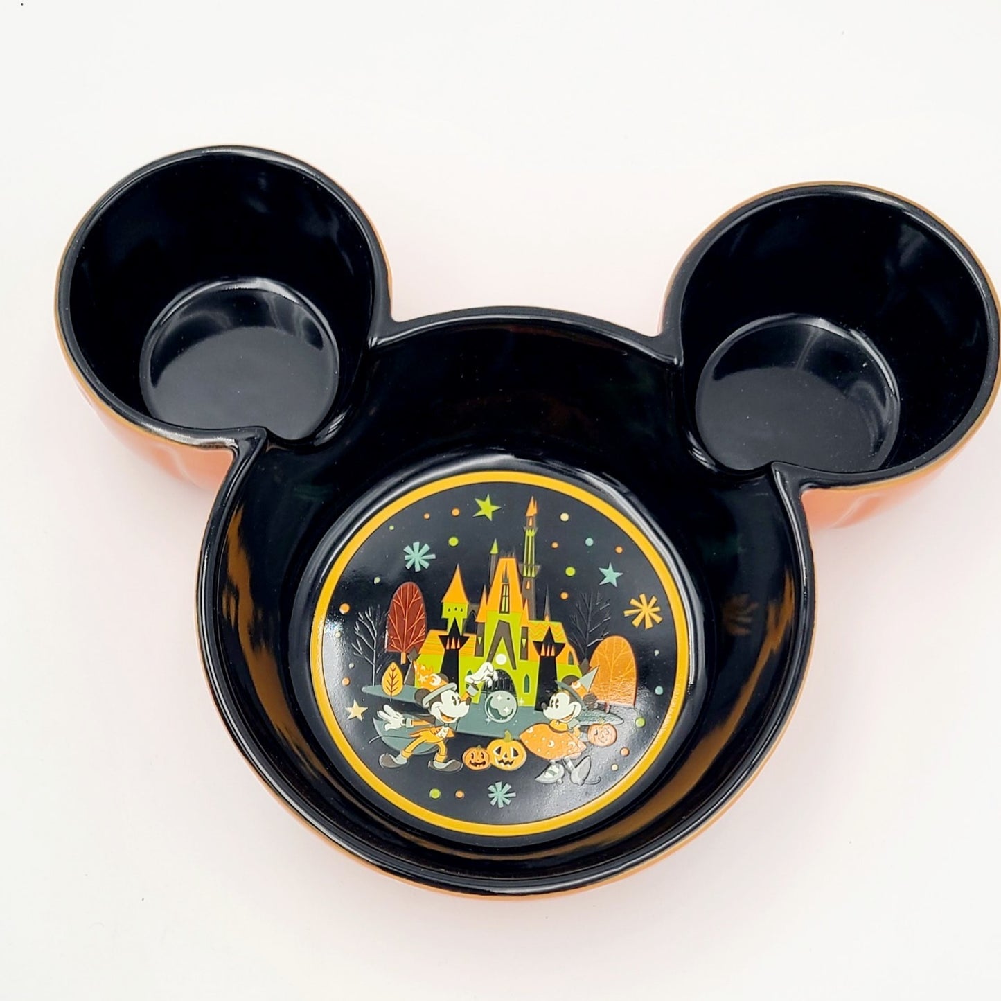2025 Disney Parks Home Halloween Mickey & Minnie Mouse Pumpkin Candy Bowl Dish