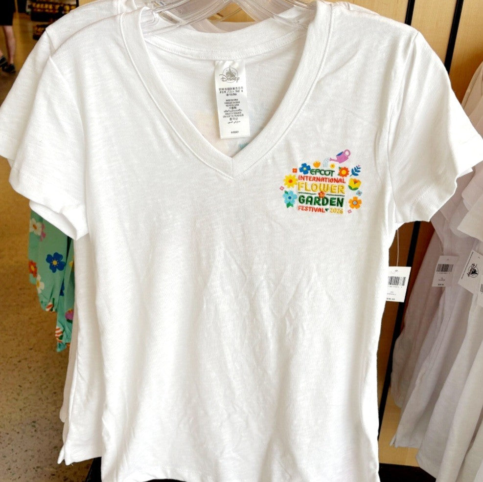 Large Disney Park 2026 Epcot Flower & Garden Festival Orange Bird Fitted T Shirt