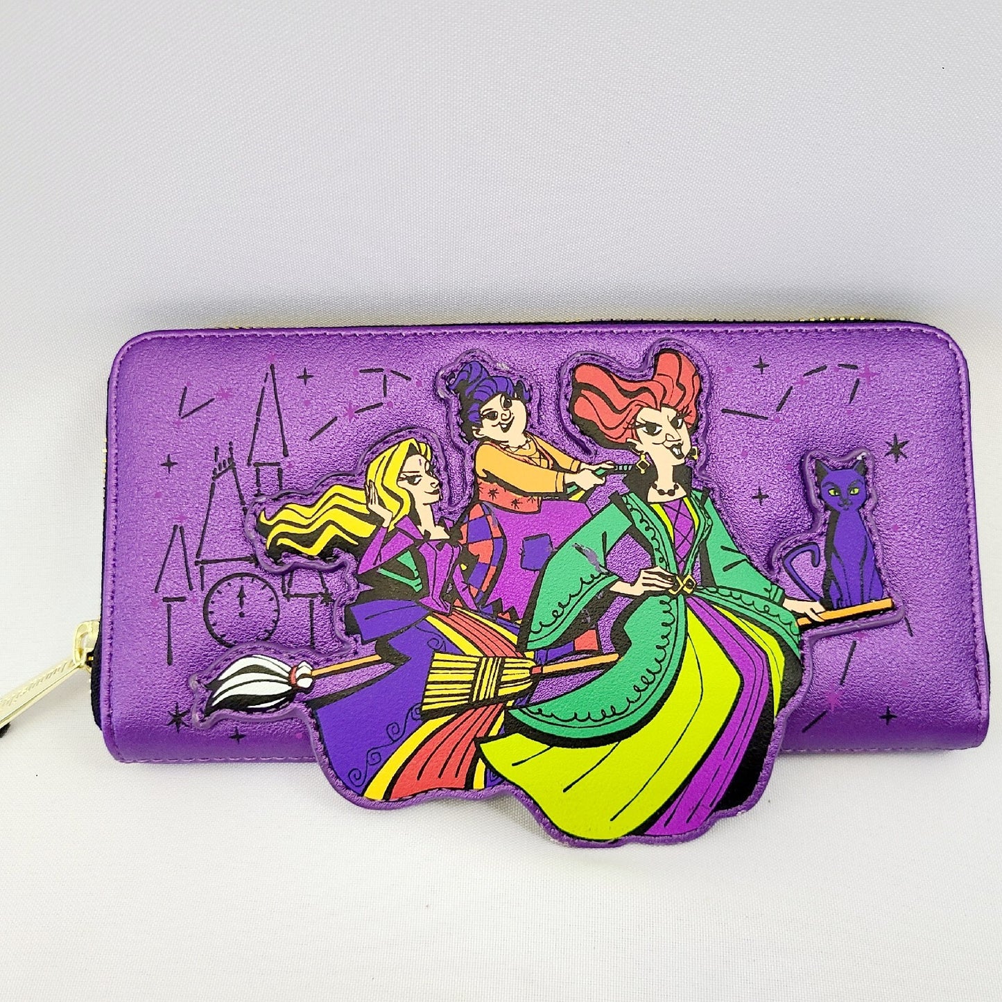 NEW Loungefly Disney Parks Hocus Pocus Sanderson Sisters Binx Zip-Around Wallet