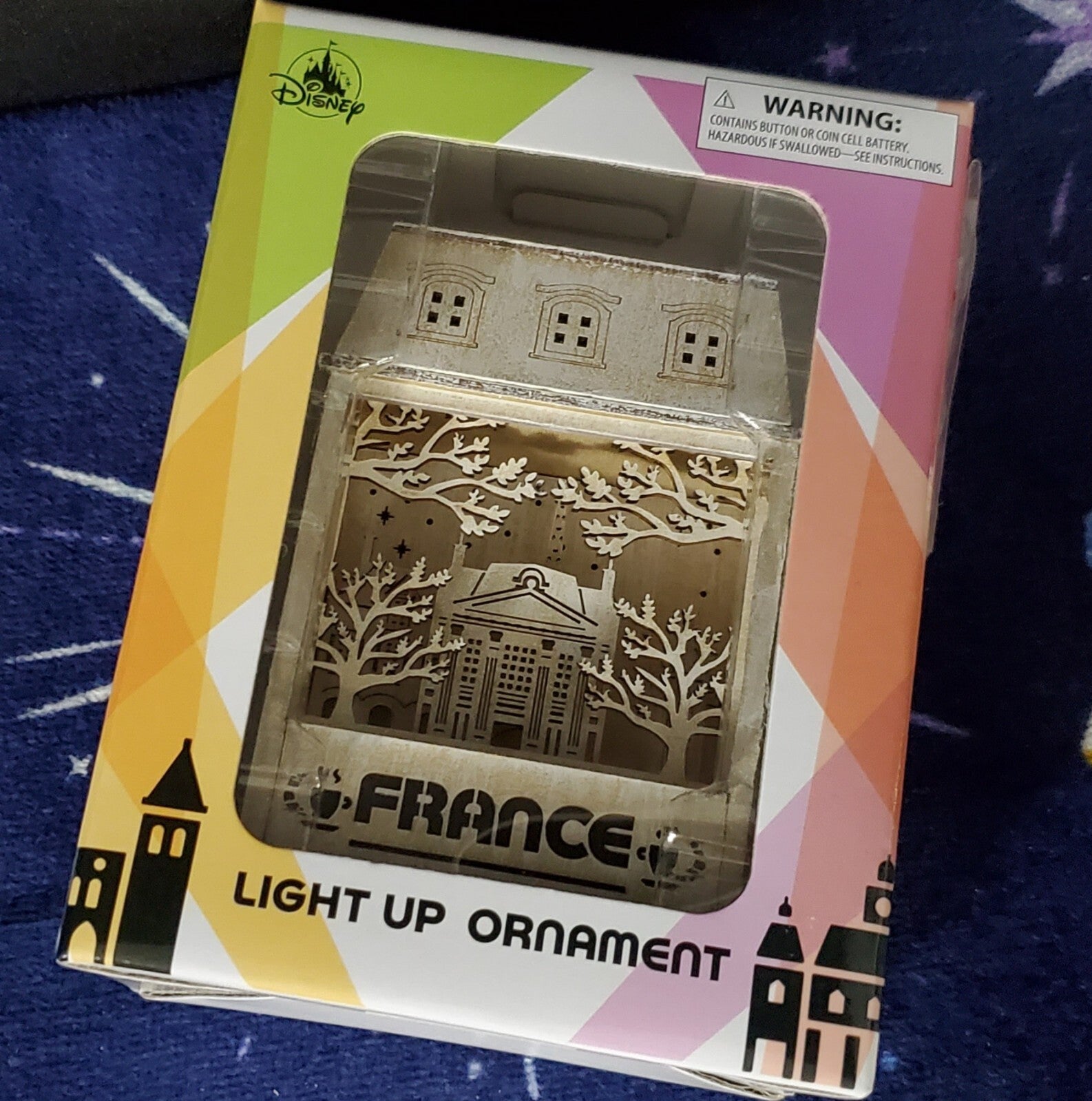 2022 Disney Park France Pavilion EPCOT 40th World Showcase Light Up Ornament New