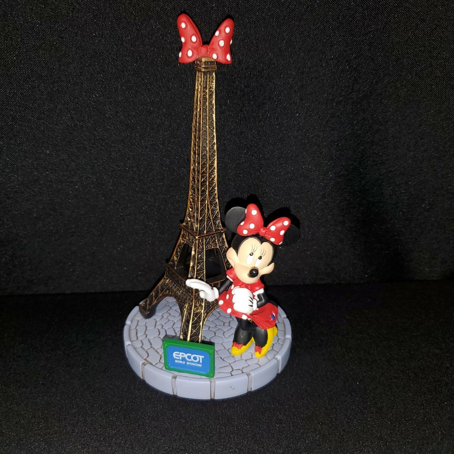Disney EPCOT France World Showcase Minnie Mouse Eiffel Tower Figurine & Keychain