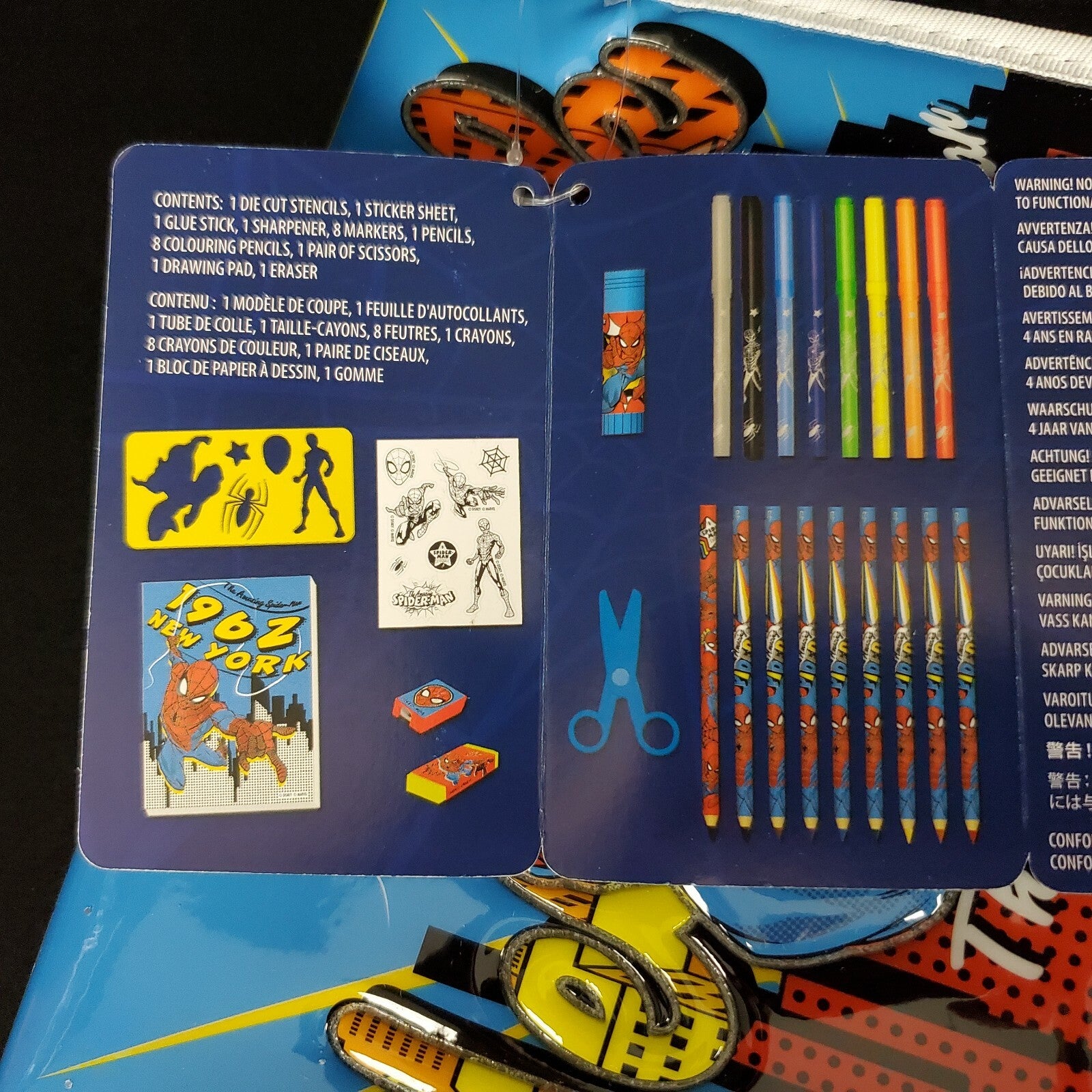 Disney Marvel Amazing Spider-Man Zip-Up Stationery Art Kit School Supplies Gift