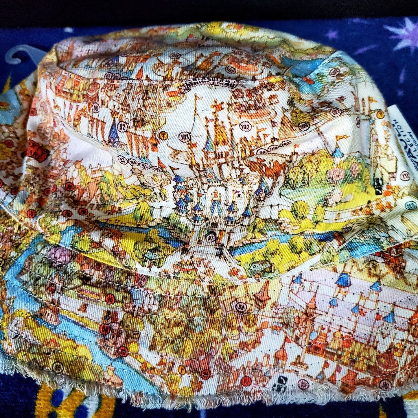 NEW Disney Parks 50th Anniv Vault Magic Kingdom Map Castle Reversible Bucket Hat