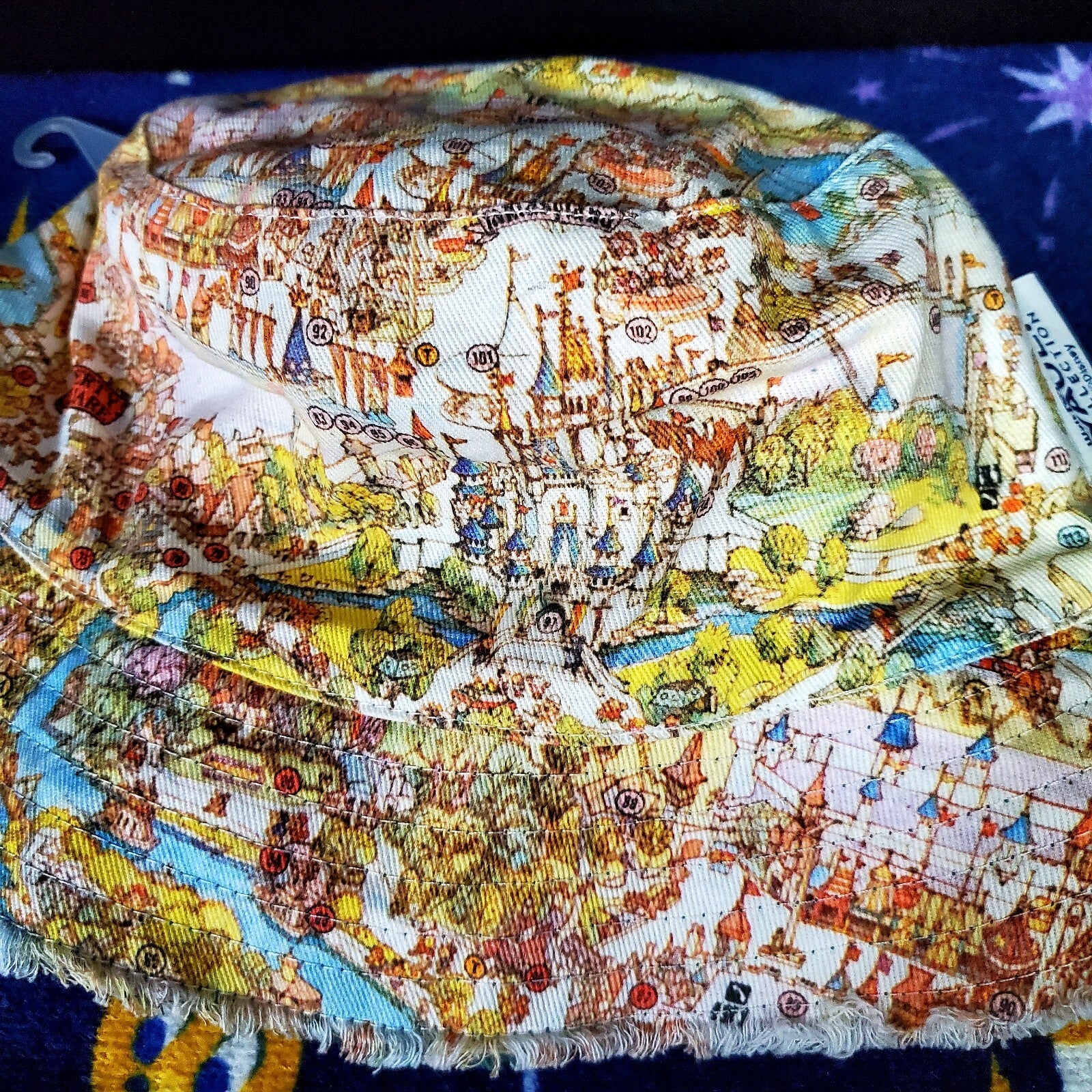 NEW Disney Parks 50th Anniv Vault Magic Kingdom Map Castle Reversible Bucket Hat