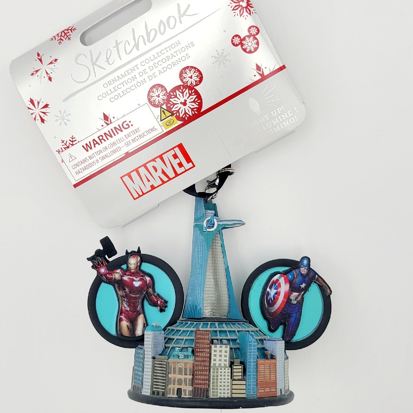 Disney Parks Marvel Avengers Iron Man Captain America Ear Hat Christmas Ornament