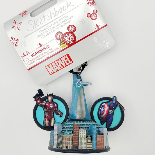 Disney Parks Marvel Avengers Iron Man Captain America Ear Hat Christmas Ornament