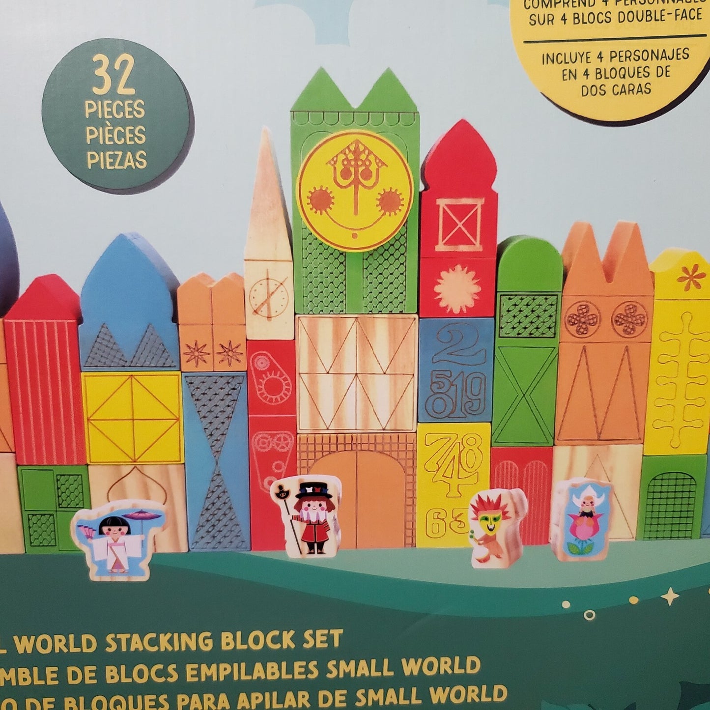 Disney Parks It's A Small World Stacking Block Set 32 Wooden Blocks Characters