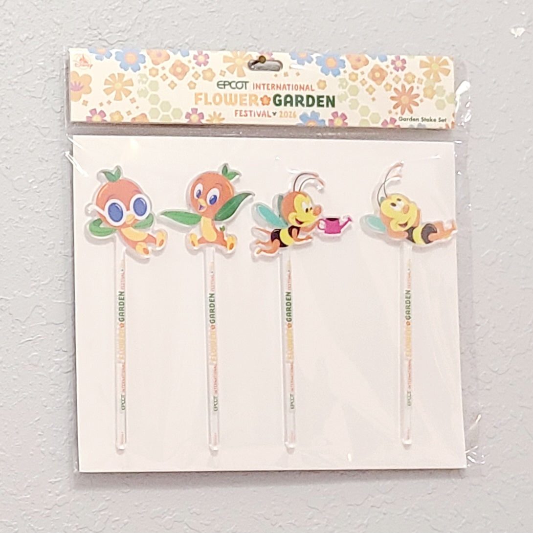 2026 Disney Parks Epcot Flower Garden Festival Orange Bird Spike Planet Stakes