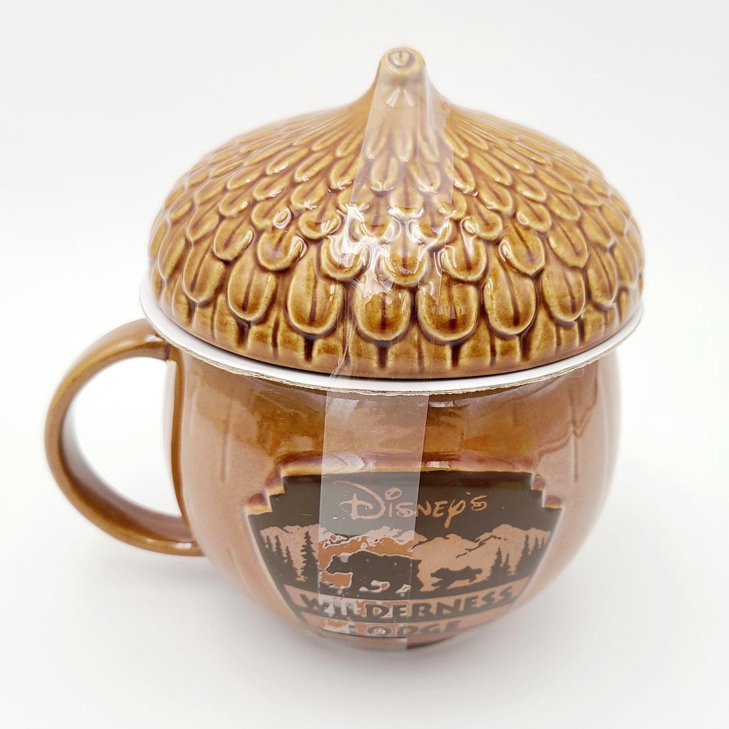 2024 Disney World Wilderness Lodge Ceramic 16oz Acorn Coffee/Soup Cup Mug W/ Lid