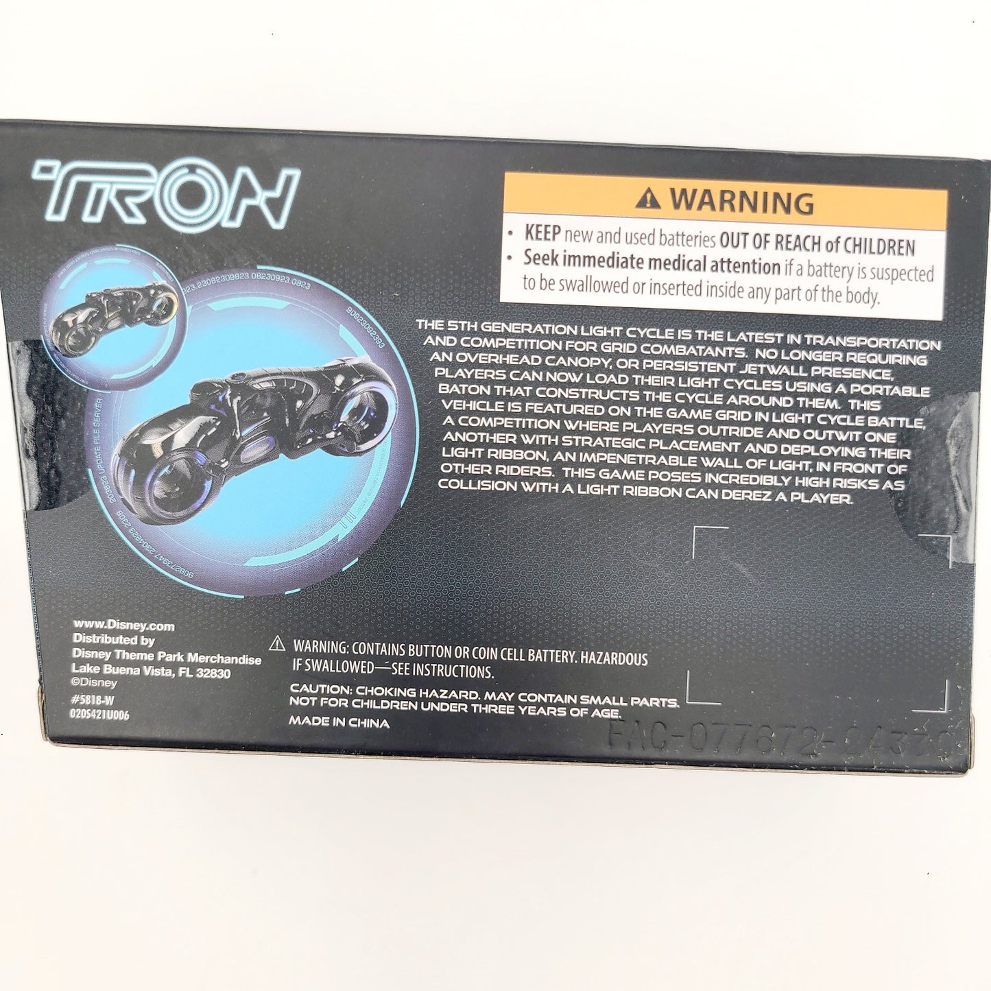 2023 Walt Disney World Parks Tron Lightcycle Color Changing Die Cast Vehicle NIB