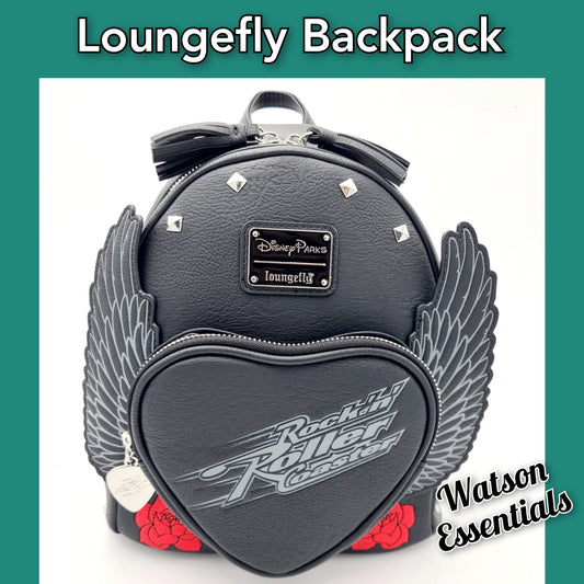 NEW Disney Parks Loungefly Aerosmith Rock ‘n’ Roller Coaster Black Backpack Bag