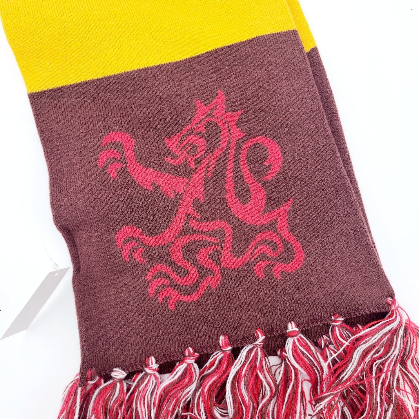 Universal Studios Harry Potter Gryffindor Emblem Knit Scarf Fringe Trim Orlando