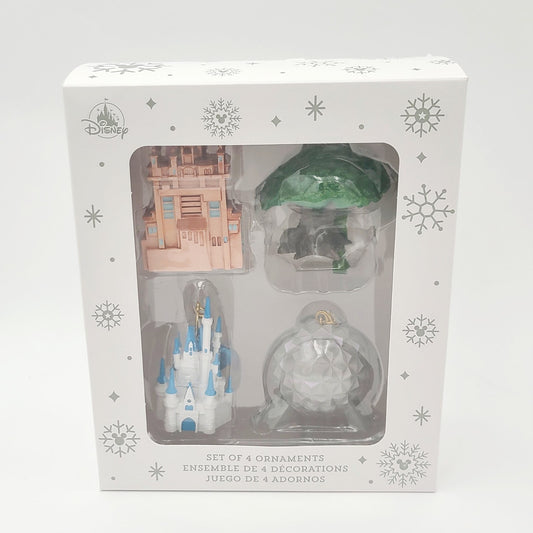 2025 Walt Disney World 4 Park Icons Ornament Set Castle Epcot Hollywood Animal