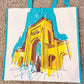 NEW Universal Studios Reusable Tote Teal Orlando & Hollywood with Zipper 17”