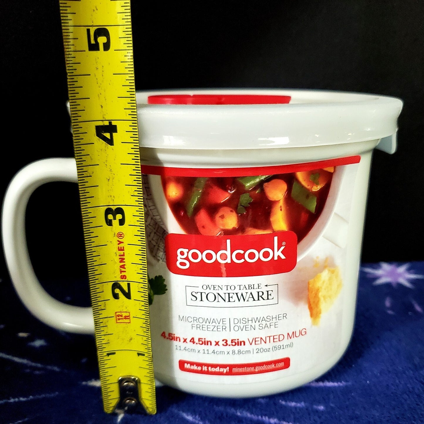 (2) Good Cook Vented Soup Mugs 20oz White Vent Microwave Oven Freezer Safe NEW