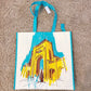 NEW Universal Studios Reusable Tote Teal Orlando & Hollywood with Zipper 17”