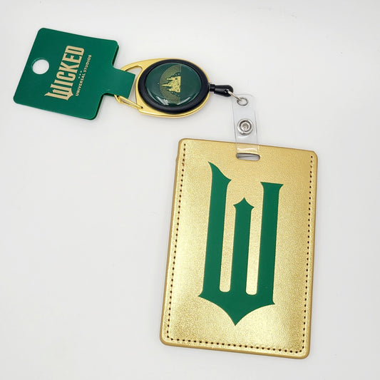 Universal Studios Wicked Gold Retractable ID Badge Reel Holder Exclusive Emerald
