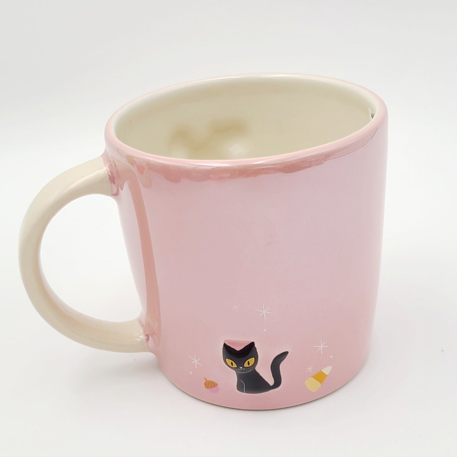 Disney Parks 2025 Halloween Minnie Mouse Ghost Cat Pink Ceramic Coffee Mug New