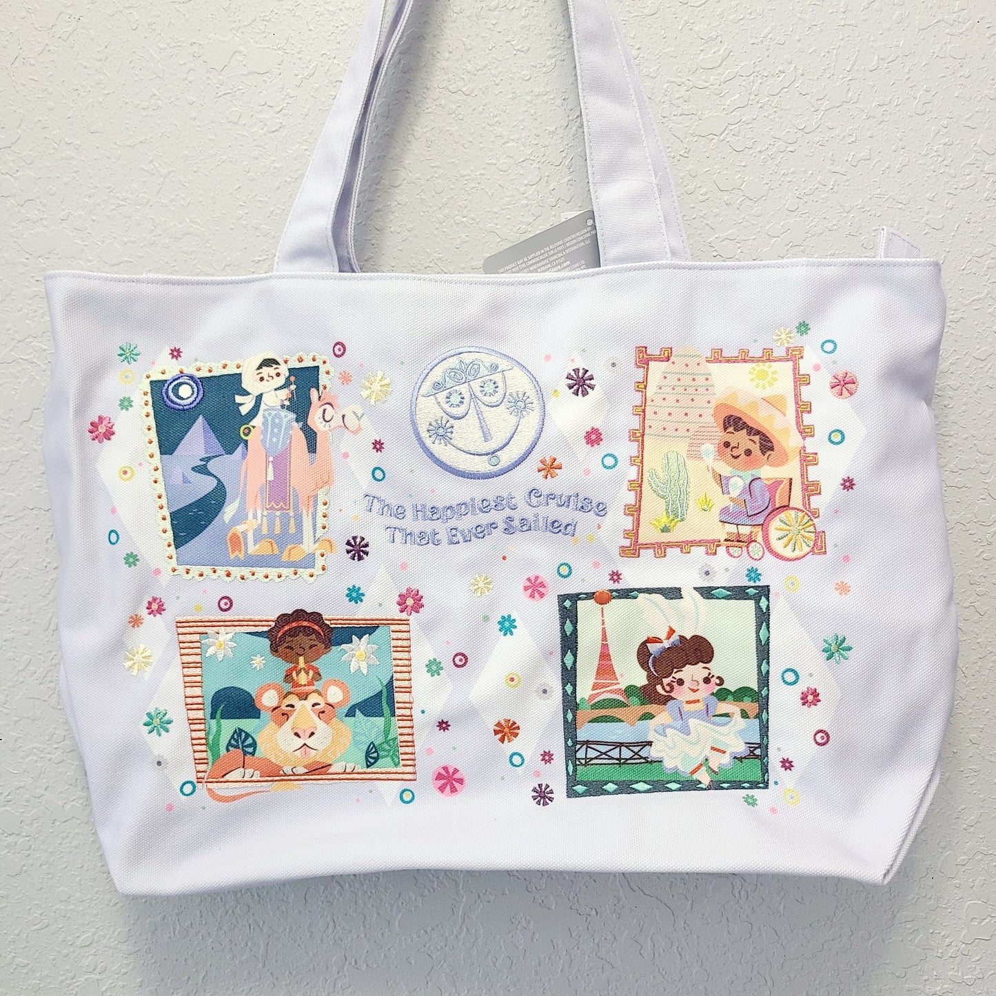 2026 Walt Disney World Parks It’s A Small World Collection Canvas Tote Bag New