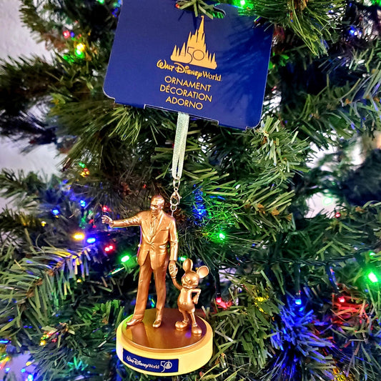 Walt Disney World Parks 50th Anniversary Partners Walt & Mickey Mouse Ornament