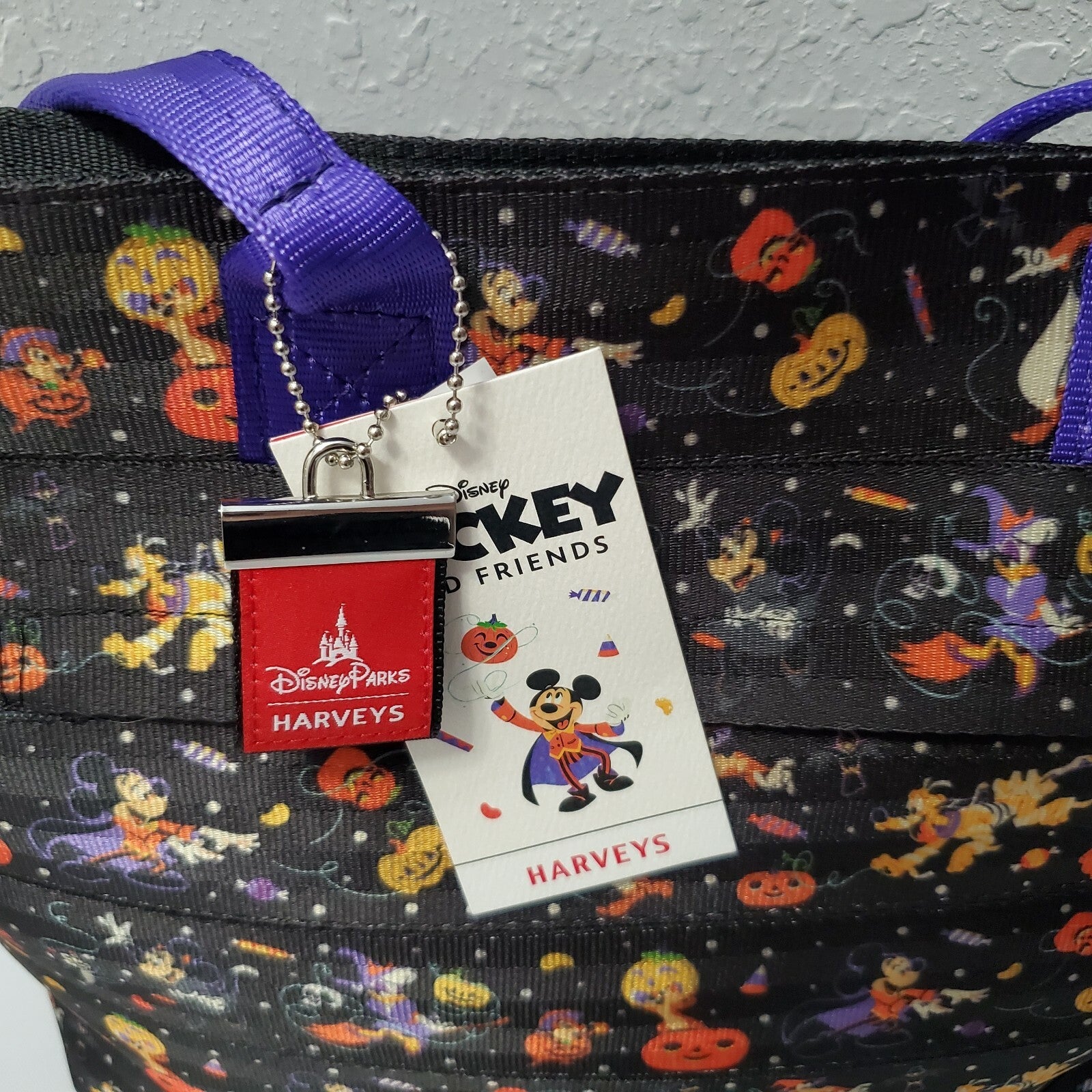 2021 Disney Parks Harveys Halloween Mickey Tote Bag Pumpkin Castle Seat Belt WDW