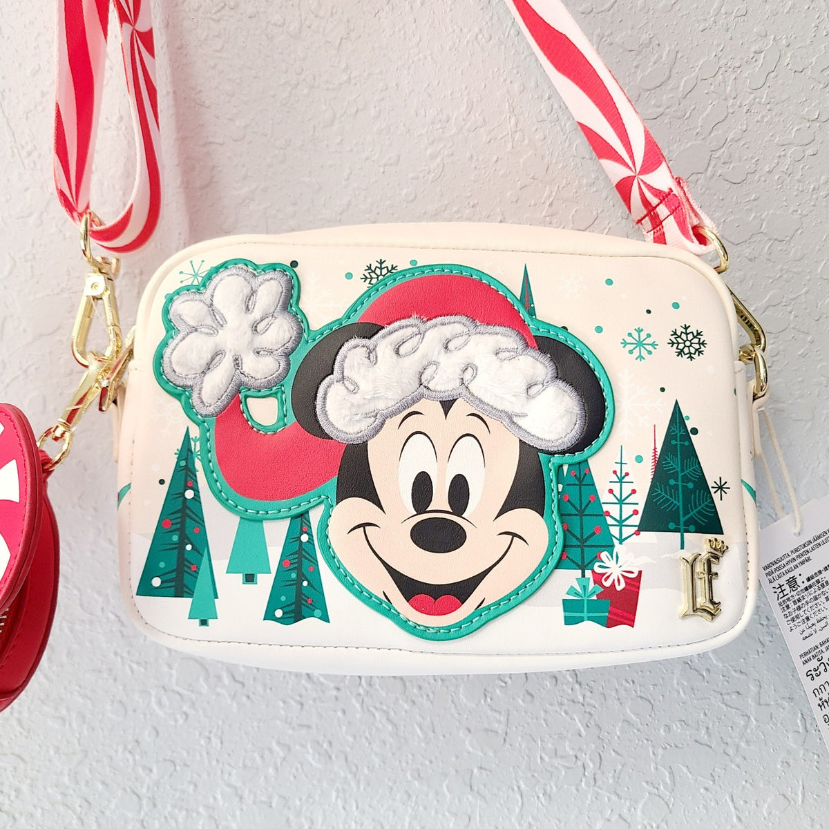 2026 Disney Parks Christmas Santa Mickey Loungefly Crossbody Bag & Coin Purse