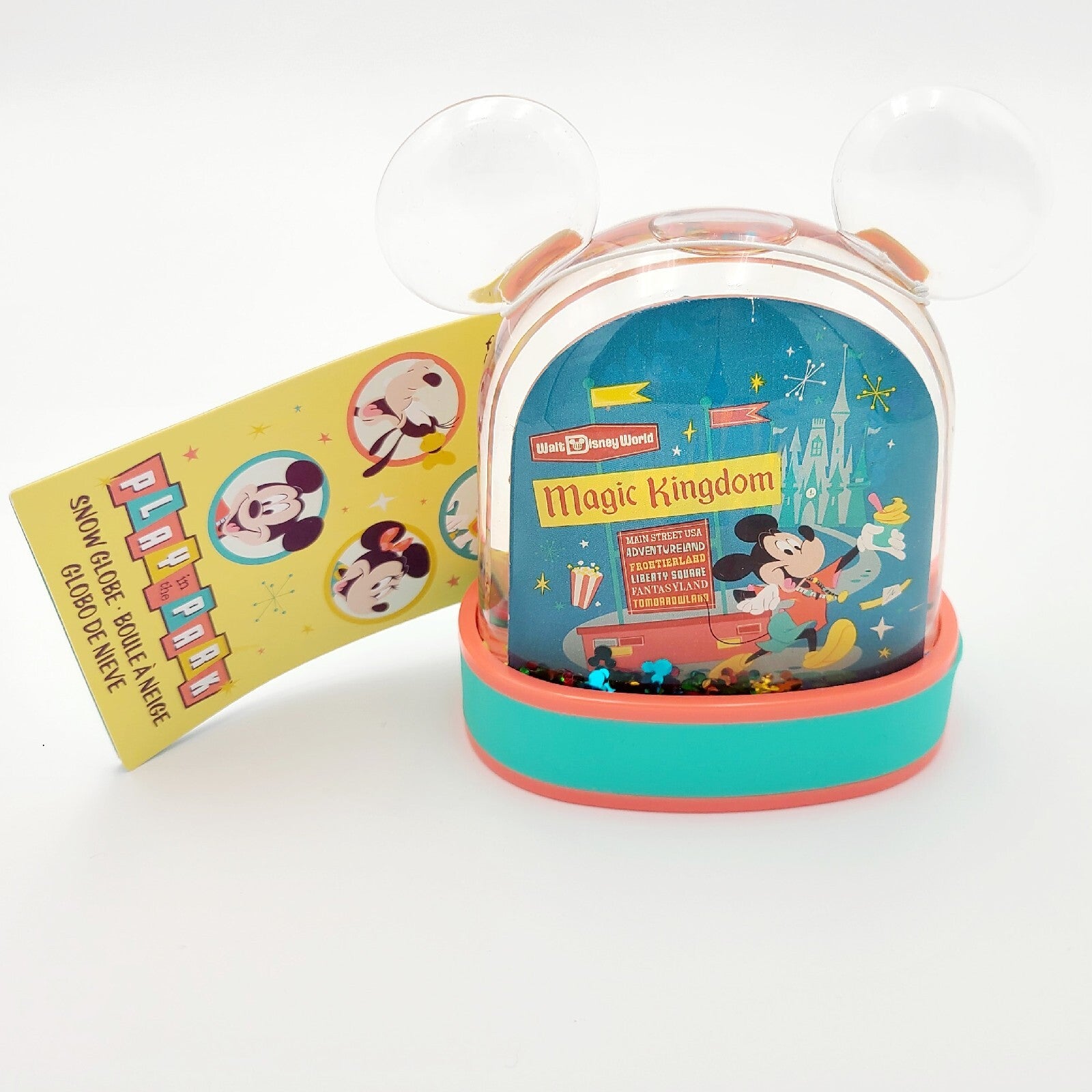 Walt Disney World Play In The Park Mickey Minnie Plastic Small Snow Water Globe