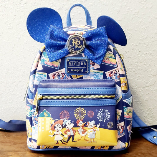 NEW 2023 Disney Parks Riviera Resort Loungefly Backpack Bag Mickey & Minnie NWT