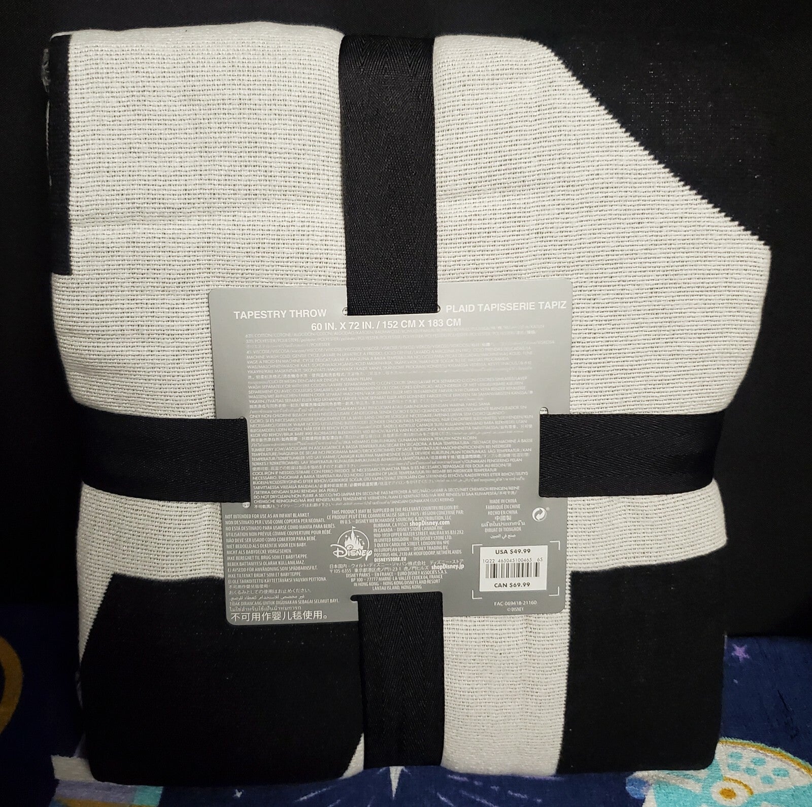 Disney Parks Mickey Mouse Throw Blanket NEW Plaid Tapestry Love WDW Home Decor