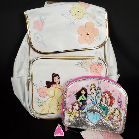 *Backpack & Stationery Set* Disney Princess Belle School Zip-Up Supplies Ariel