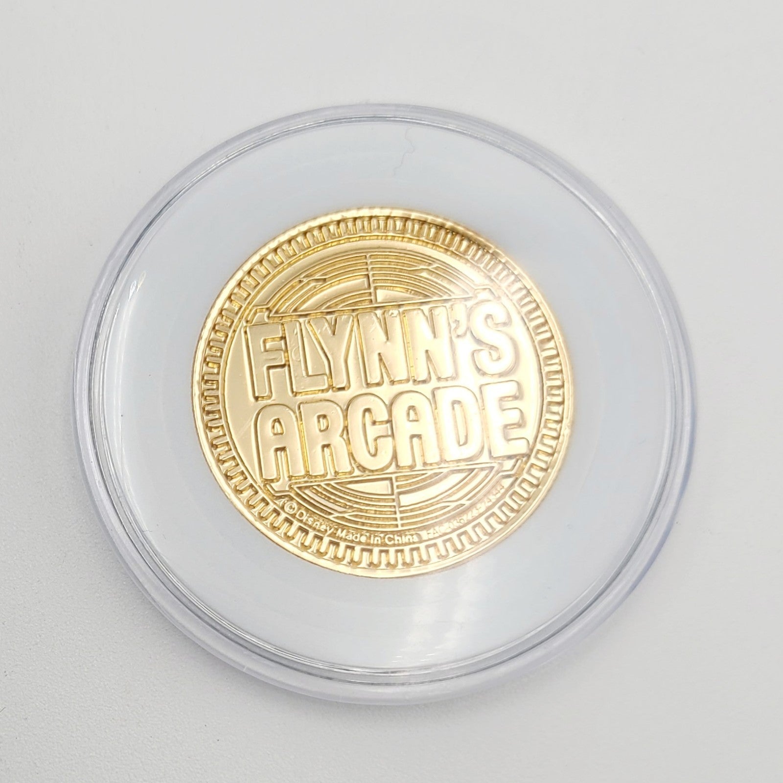 TRON Lightcycle Coin Disney Park Flynns Arcade Golden Color Metal Medallion WDW