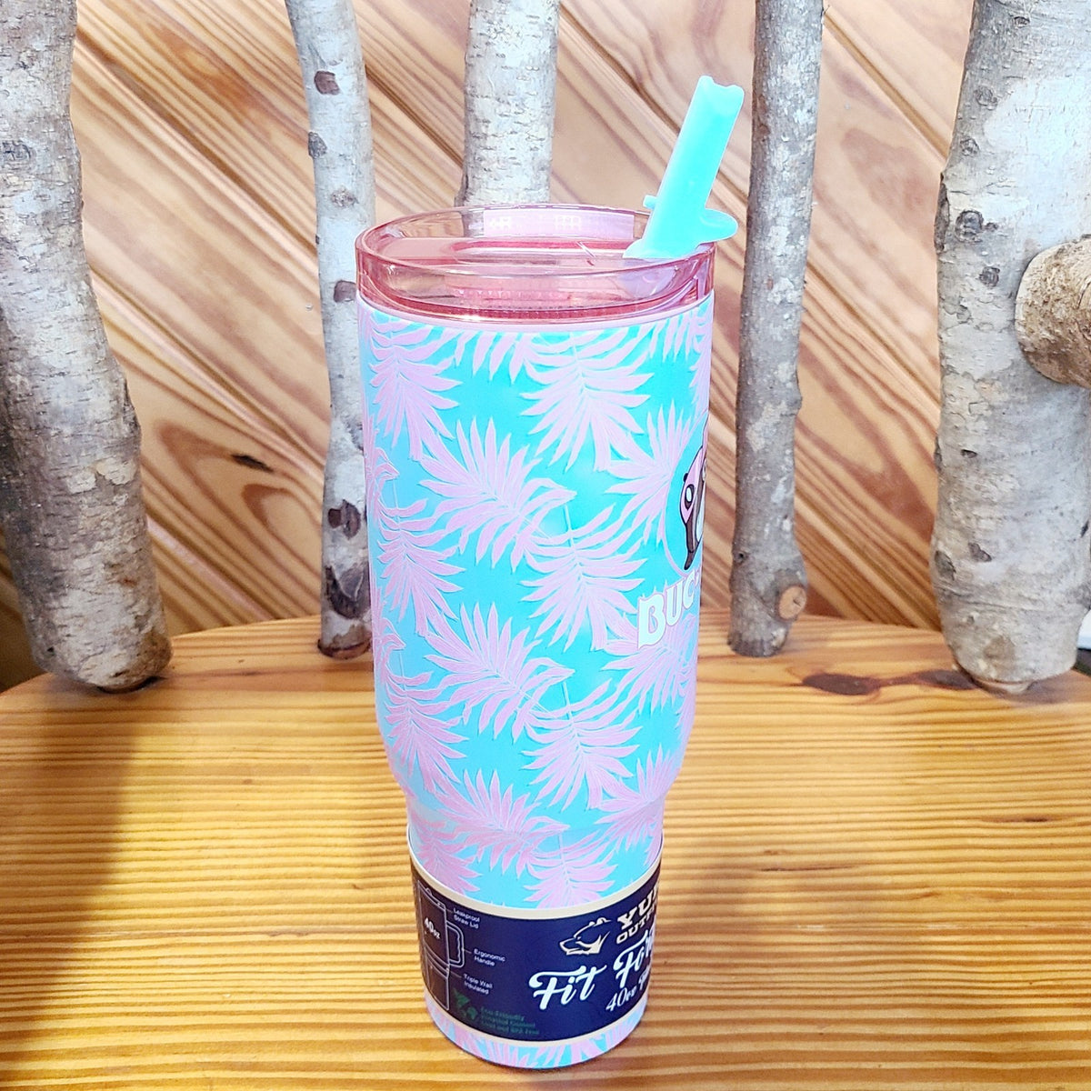 2026 NEW Buc-ee's Pink Blue Palm Tree Tumbler 40oz With Handle Bucees Beaver