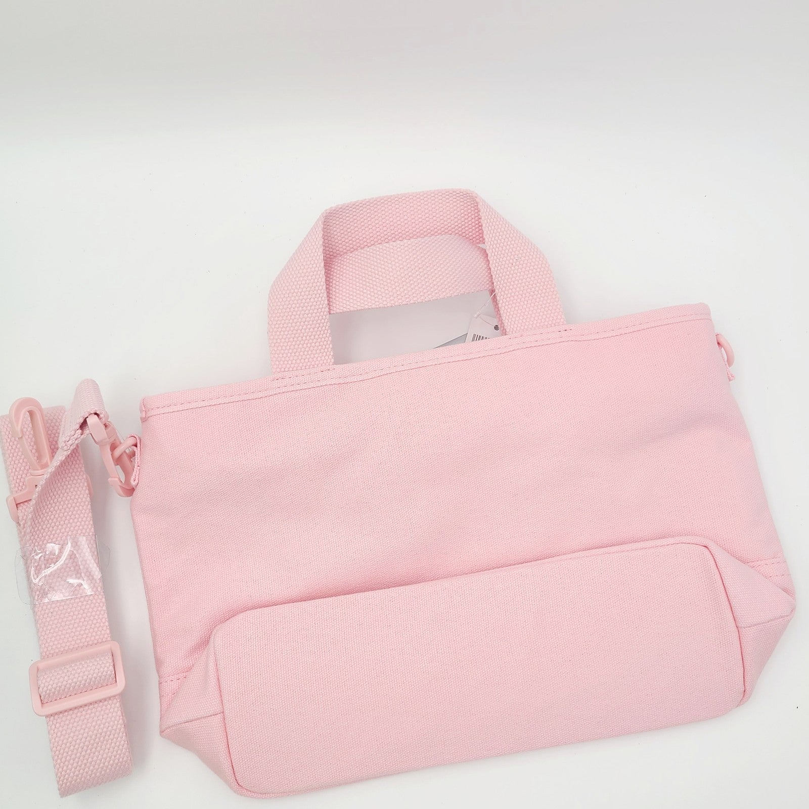 2025 Disney Parks Halloween Ghost Mickey Minnie Mouse Pink Canvas Small Tote Bag