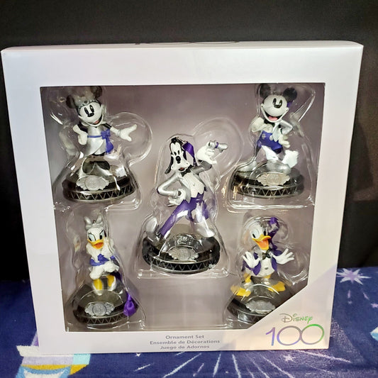 D100 Disney Park 100 Years Wonder Ornament Set Mickey Mouse & Friends Set of 5