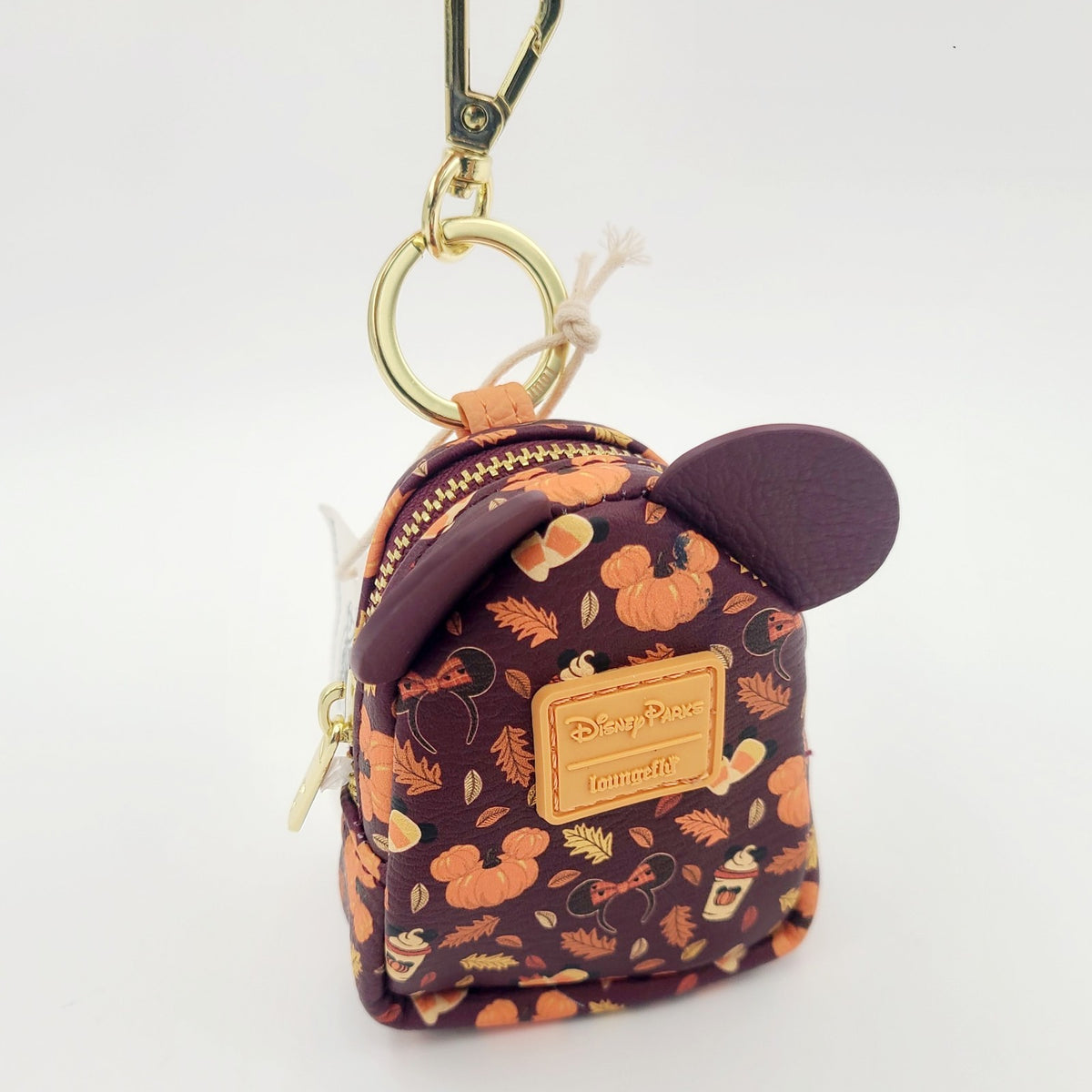 NEW Disney Park Loungefly Mickey Ears Fall Pumpkins Mini Backpack KEYCHAIN Charm