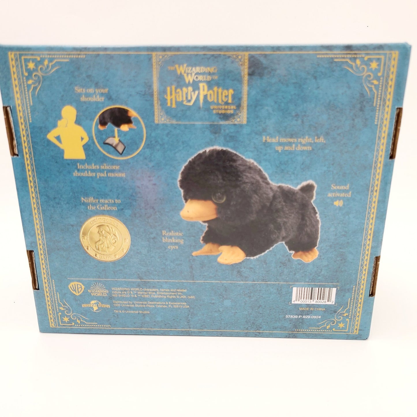 NEW Universal Studios Harry Potter Baby Niffler Shoulder Plush Sound & Movement