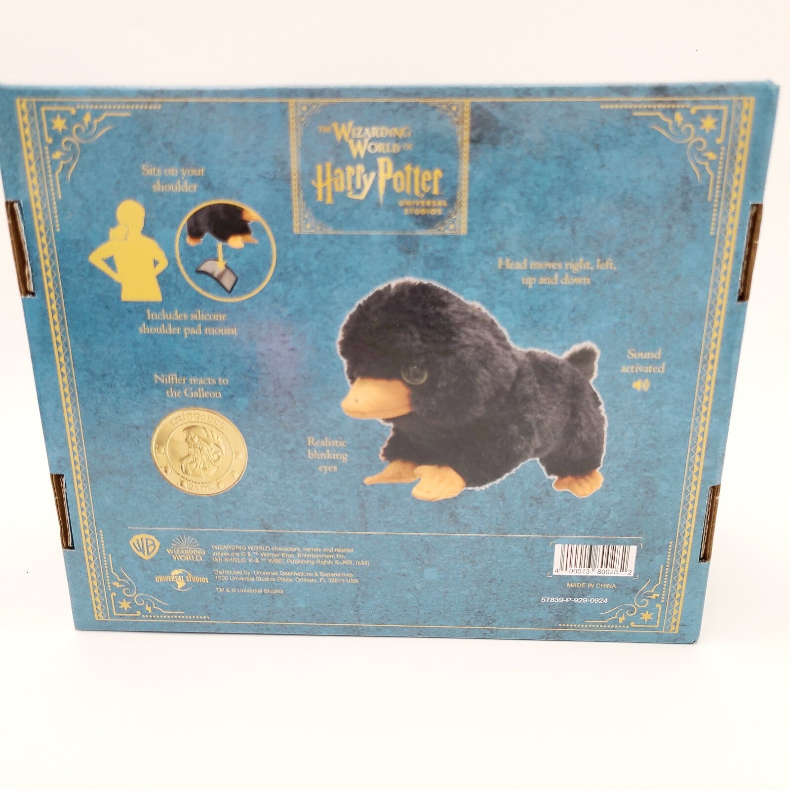 NEW Universal Studios Harry Potter Baby Niffler Shoulder Plush Sound & Movement