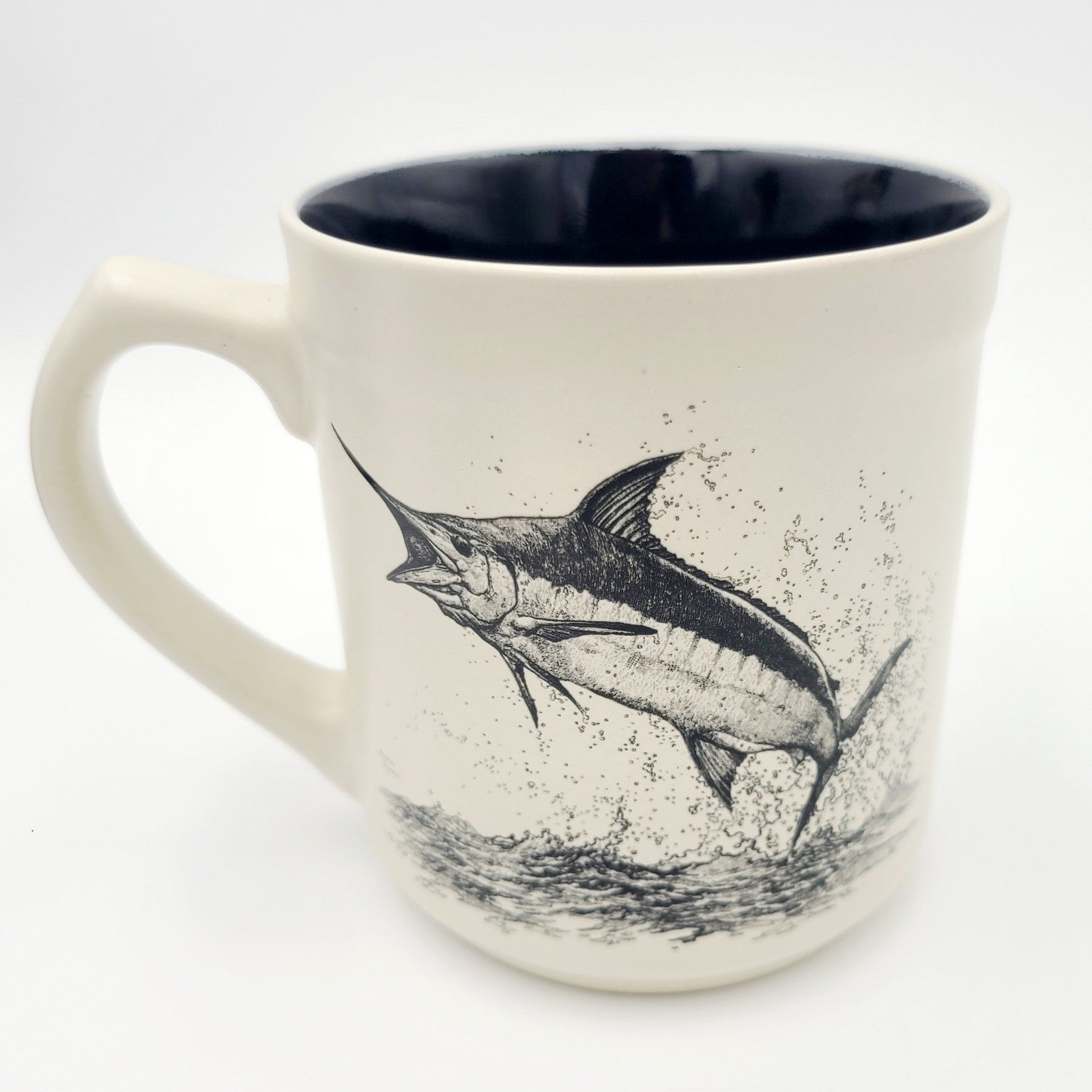 Bass Pro Shops Tarpon Fishing Mug Nature Art 16 fl oz Coffee Cream Color Beige