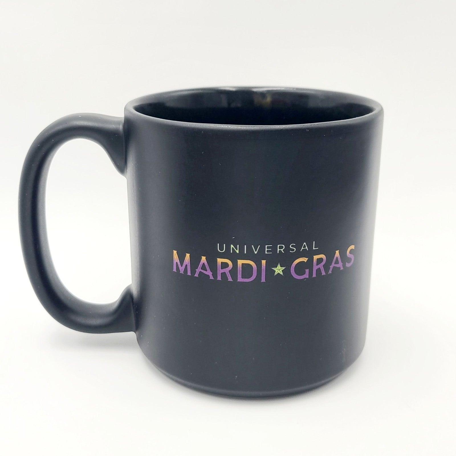 2026 Universal Studios Mardi Gras Coffee Black 4" Mug Party Like a Baron Orlando