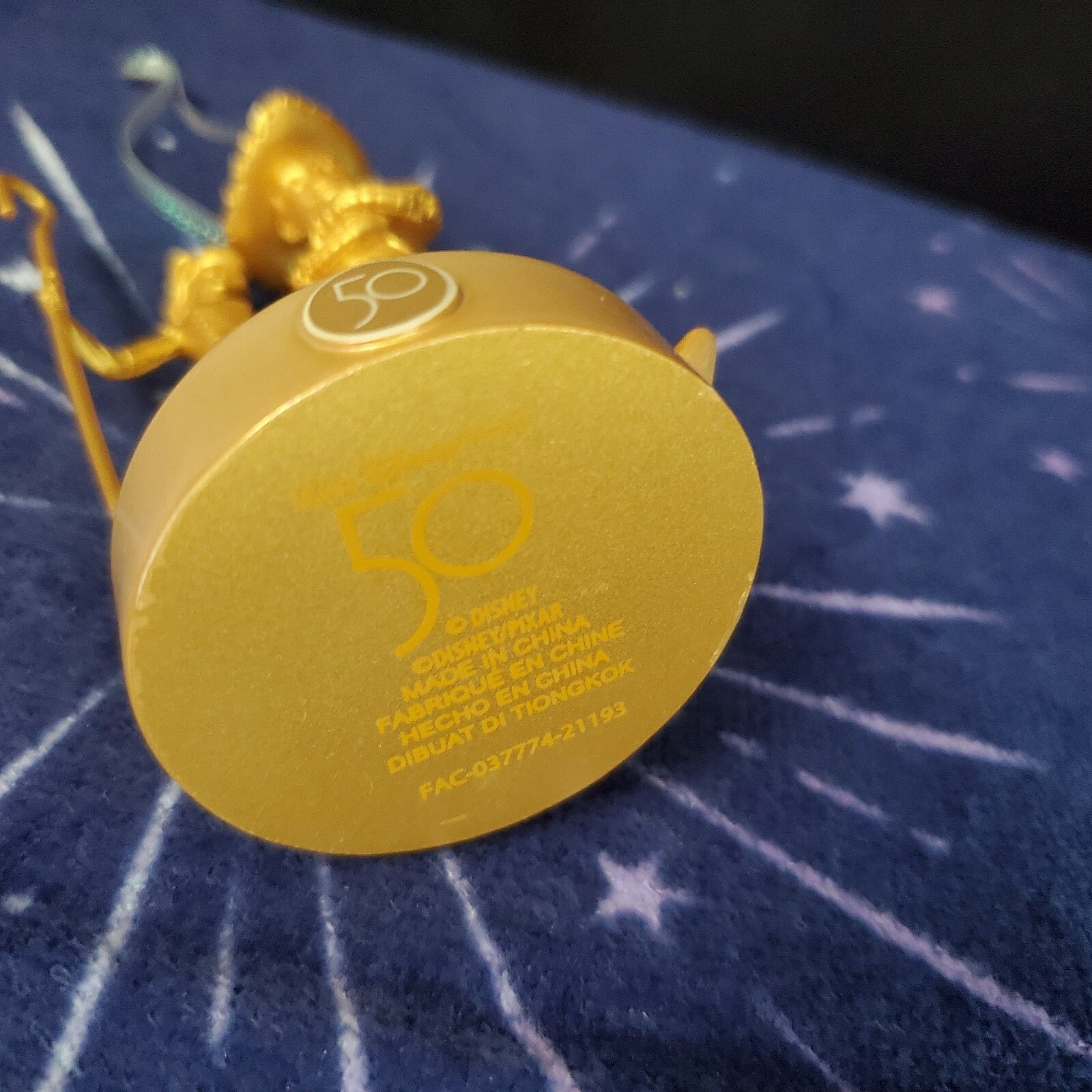 2021 Disney Parks 50th Anniversary Gold Statue Woody Bo Peep Christmas Ornament