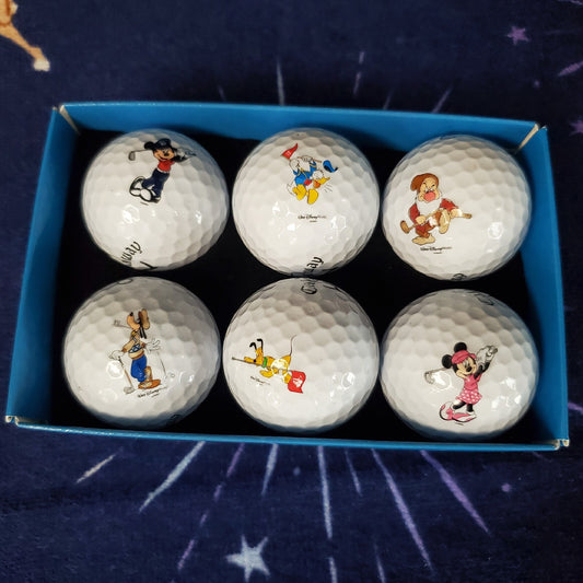 *Set of 6* Walt Disney World Park Golf Ball Callaway Mickey Minnie Donald Grumpy