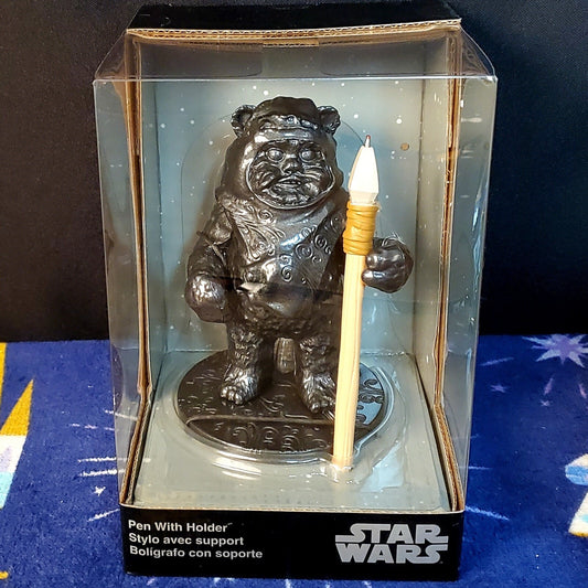 2022 Disney Parks Star Wars Saga Ewok Figure Holder With Pen New