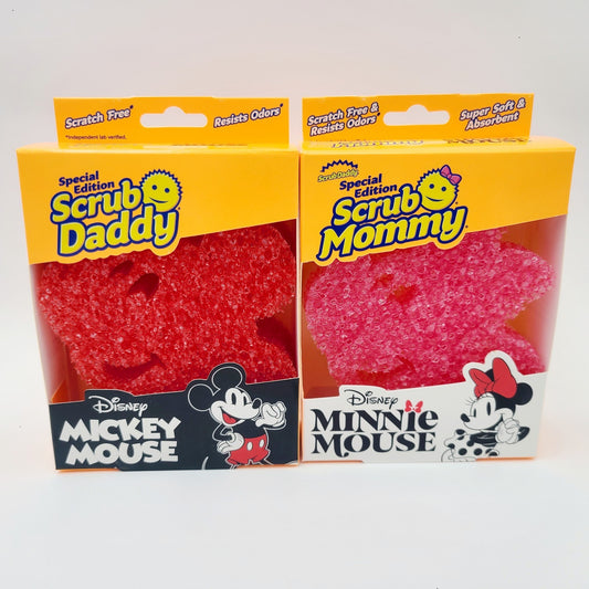 Mickey & Minnie Set Scrub Daddy Disney Mouse Non-Scratch Cleaning Sponges Sponge